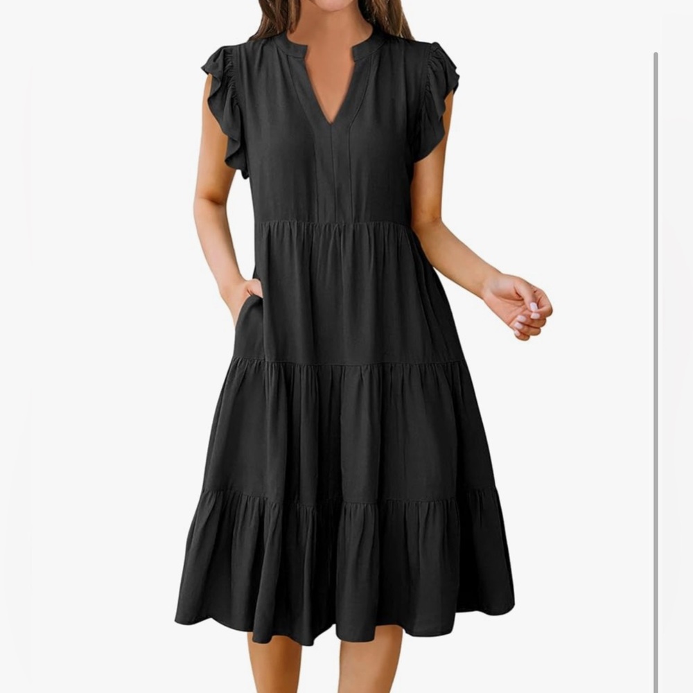 💞HP💞 Ruffle Sleeve V Neck Midi Dresses